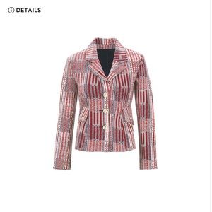 CAbi Patchwork Jacket.  Black, Red, and White